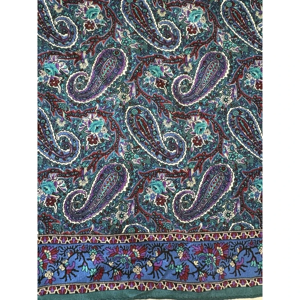 Lot Art of the Scarf Tie Rack Silk Scarf Multicolor Paisley Square Echo‎ Oblong